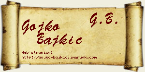 Gojko Bajkić vizit kartica